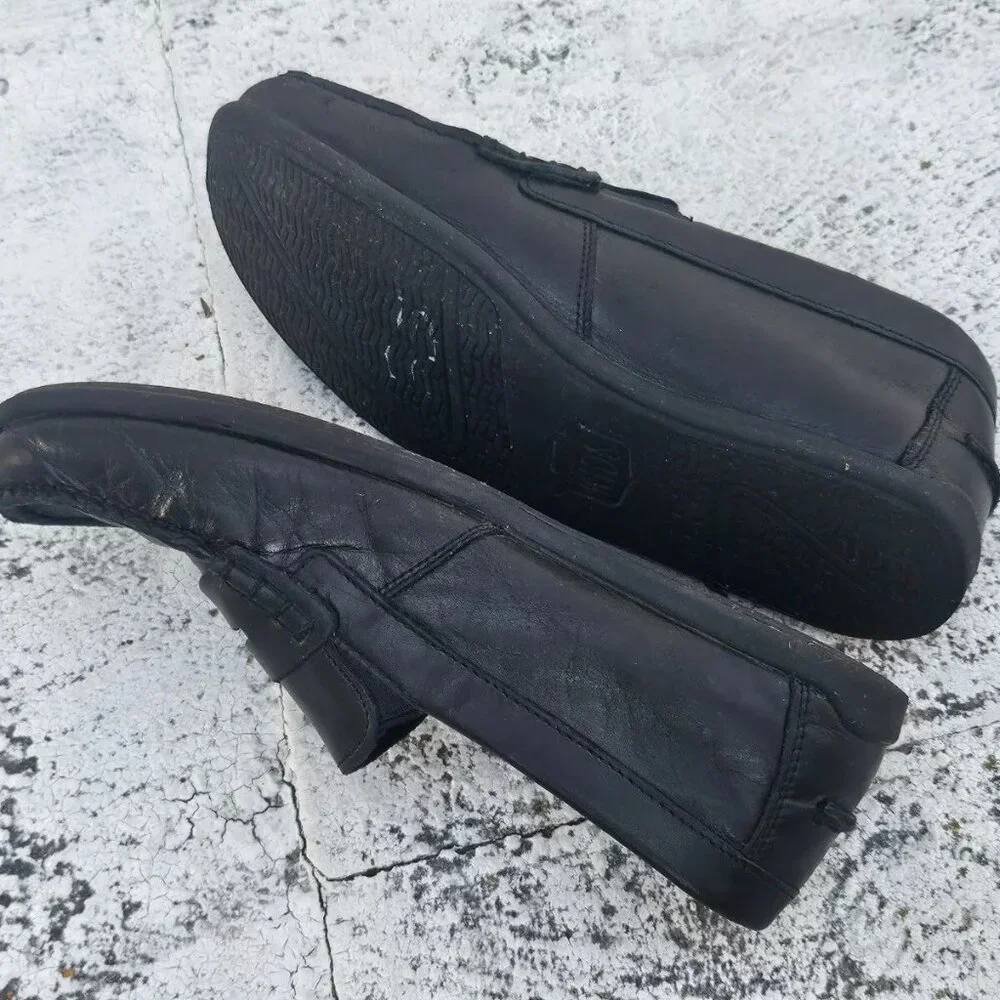 Florshiem Kids Shoes Black Leather Upper Slip On Loafer Size 6M
